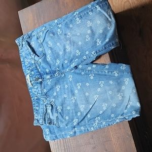 Free People floral denim skinny jeans